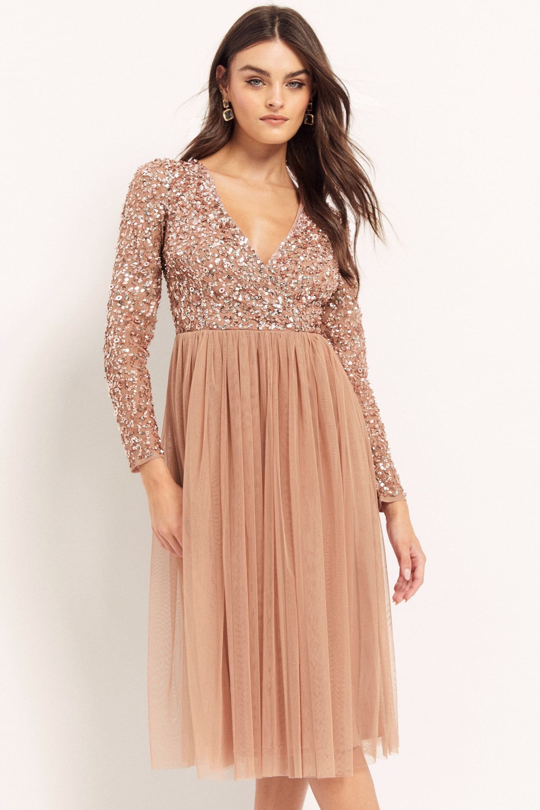 Maya petite embellished dress store