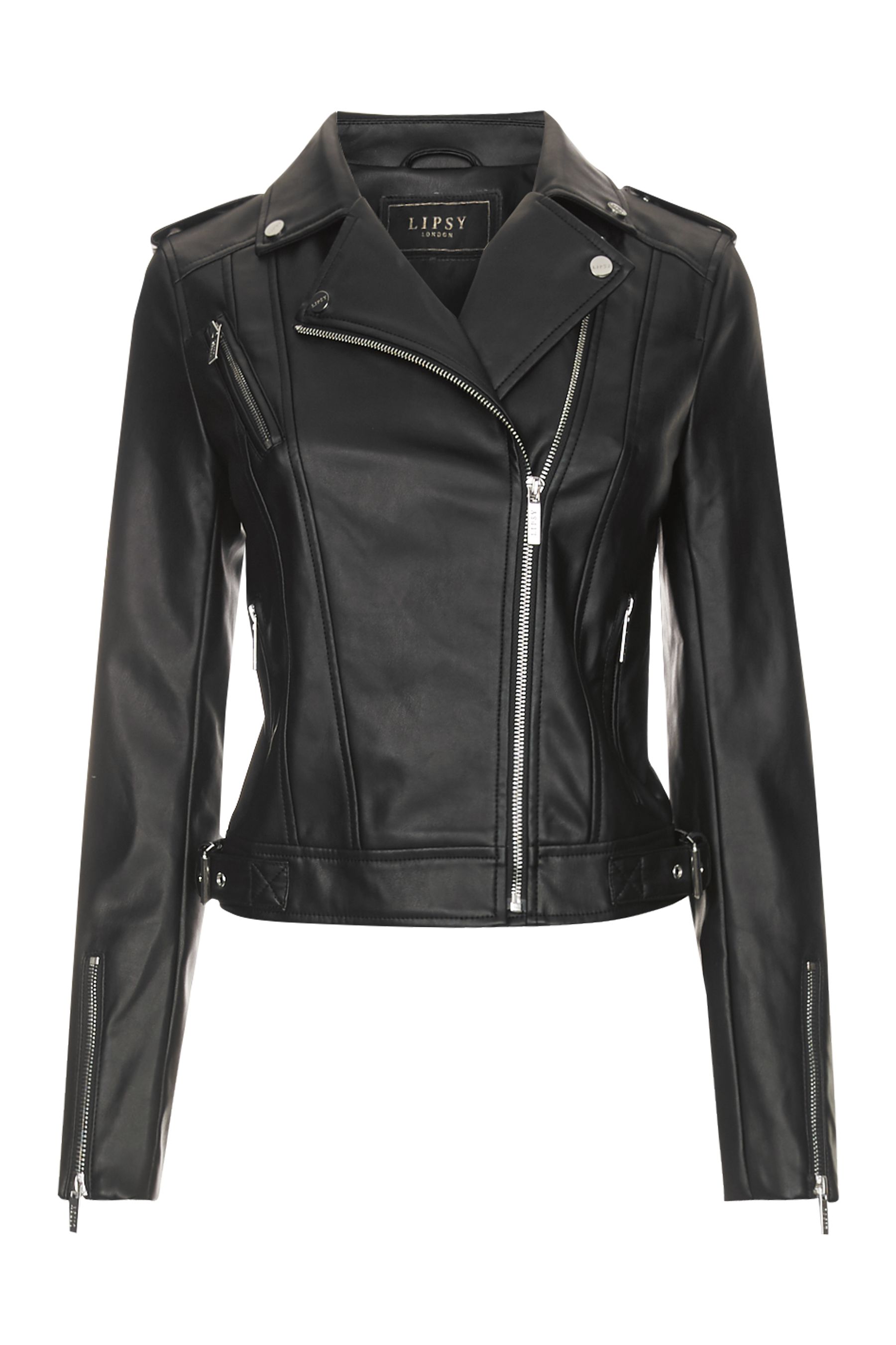 Buy Lipsy Black Petite Faux Leather Biker Jacket from Next Luxembourg
