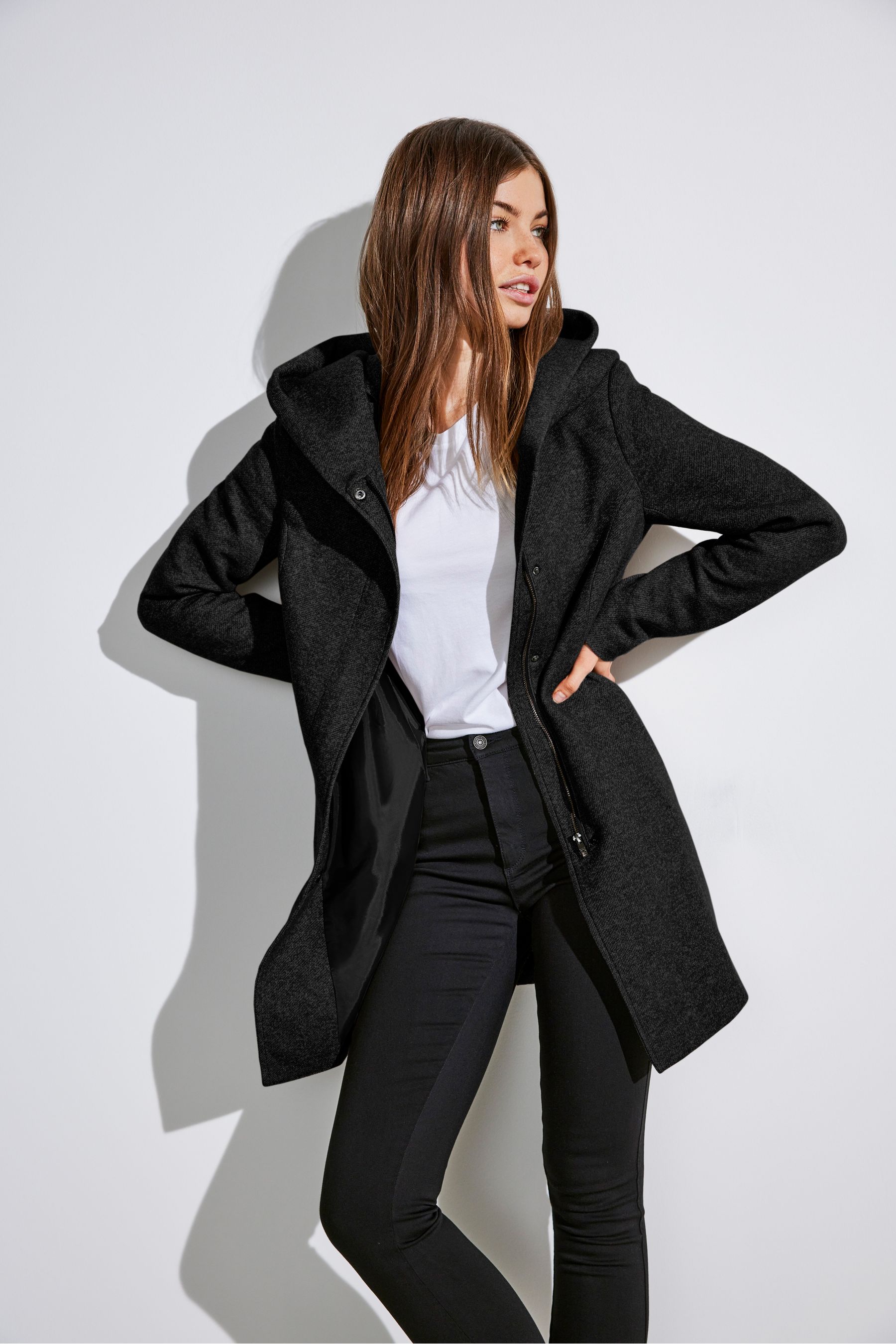 Buy ONLY Black Hooded Smart Coat from Next Luxembourg
