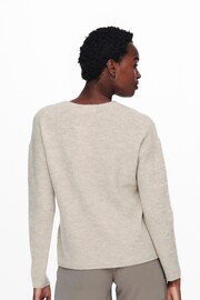 ONLY Stone V Neck Cosy Knitted Jumper - Image 3 of 5