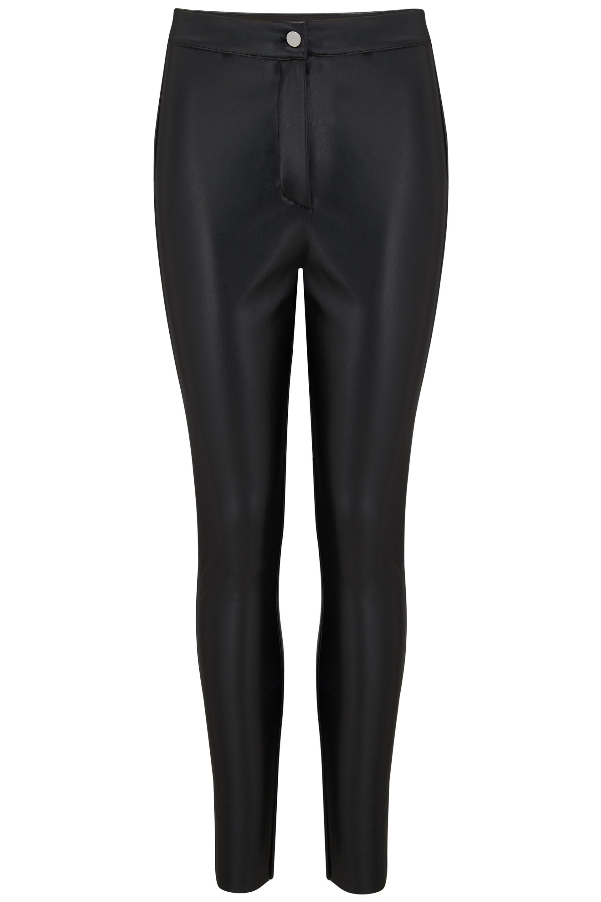 Pour Moi Black Elise Stretch Faux Leather Skinny Trouser - Image 2 of 3