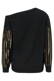 Pour Moi Black Sequin Off Shoulder Knit Jumper - Image 5 of 5