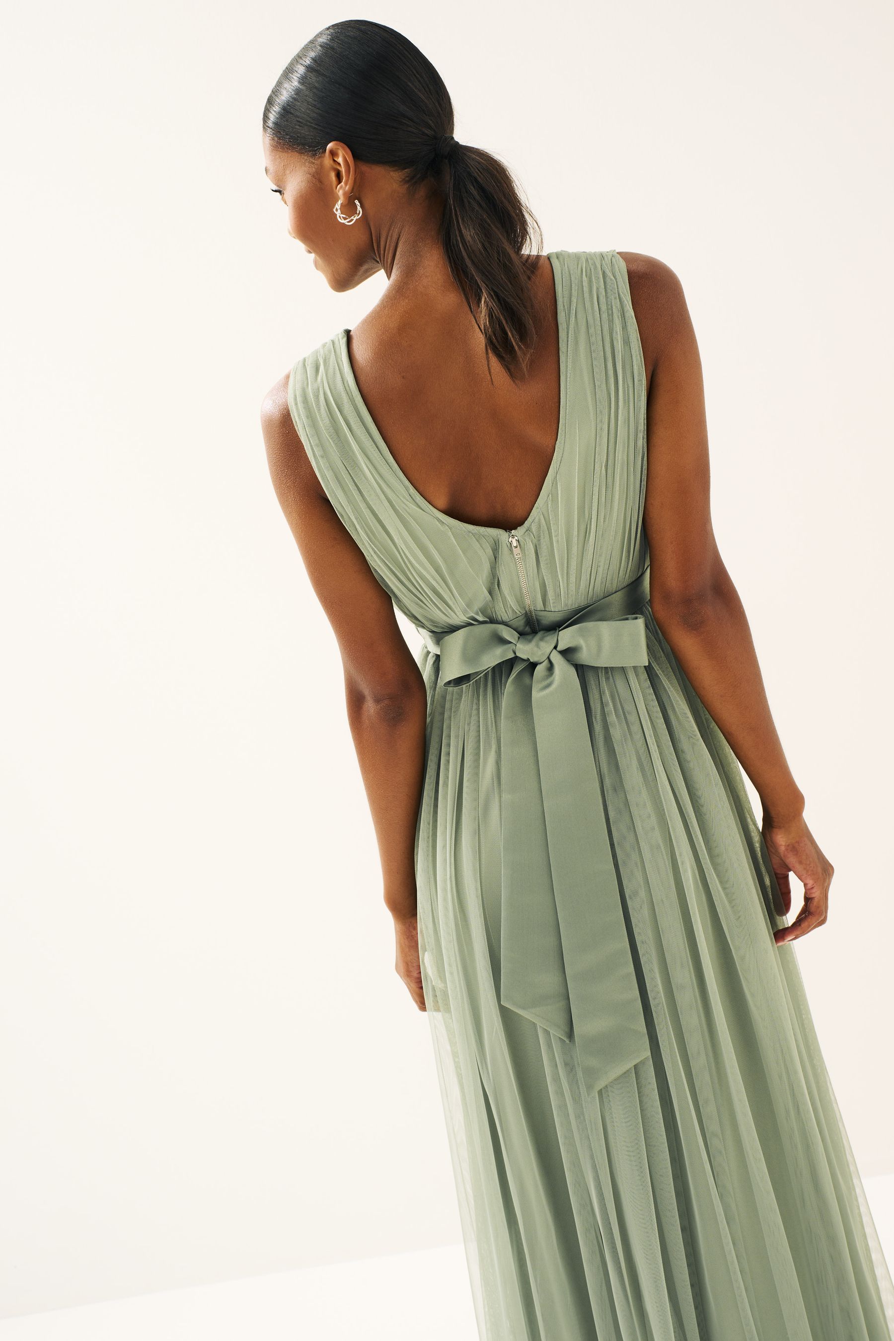 Buy Anaya With Love Sage Green Bow Back Wide Strap Maxi Dress from Next Ireland