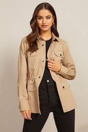 Friends Like These Stone Utility Pocket Button Through Jacket - Image 1 of 4