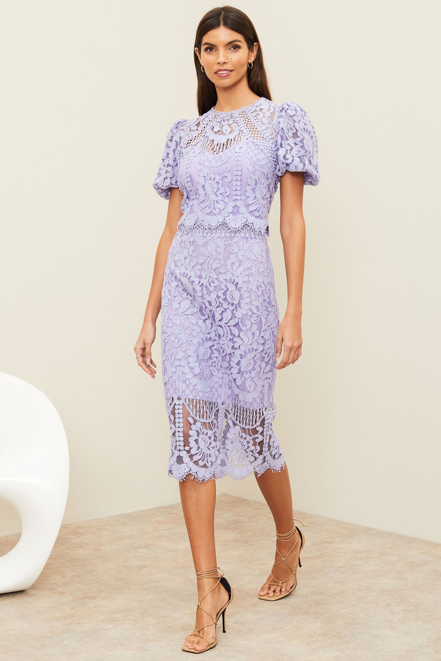 Purple lace dress short hot sale