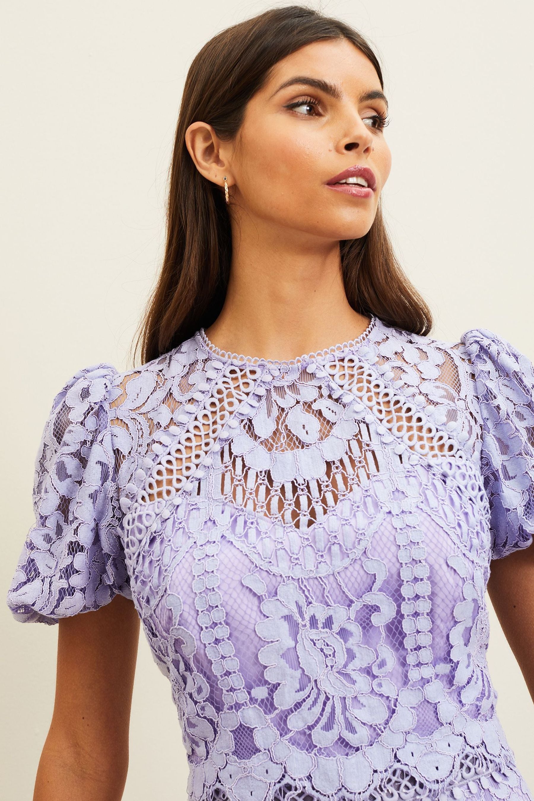 Lipsy purple lace dress clearance