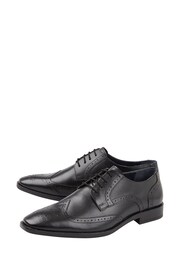 Lotus Footwear Black Mens Leather Lace Up Derby Brogue Shoe - Image 2 of 4