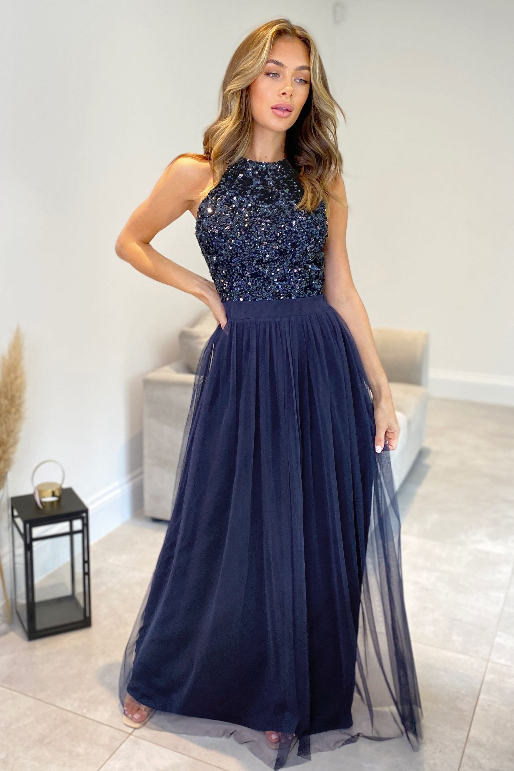 Sistaglam sequin bridesmaid maxi dress sale