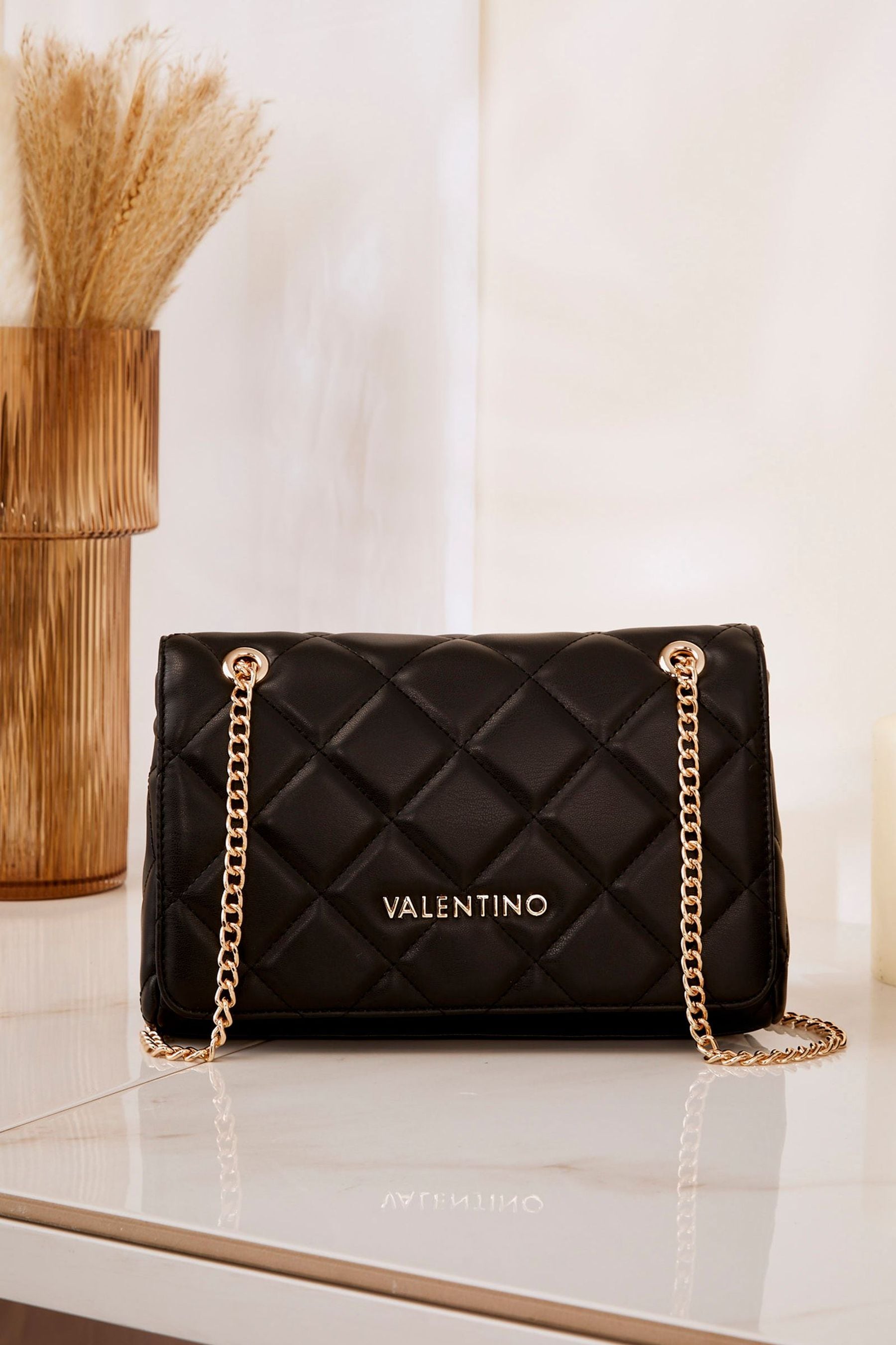 Black Valentino Bags Ocarina Quilted Shoulder Bag
