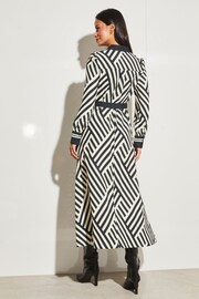 Lipsy Black/White Long Sleeve Maxi Shirt Dress - Image 2 of 4