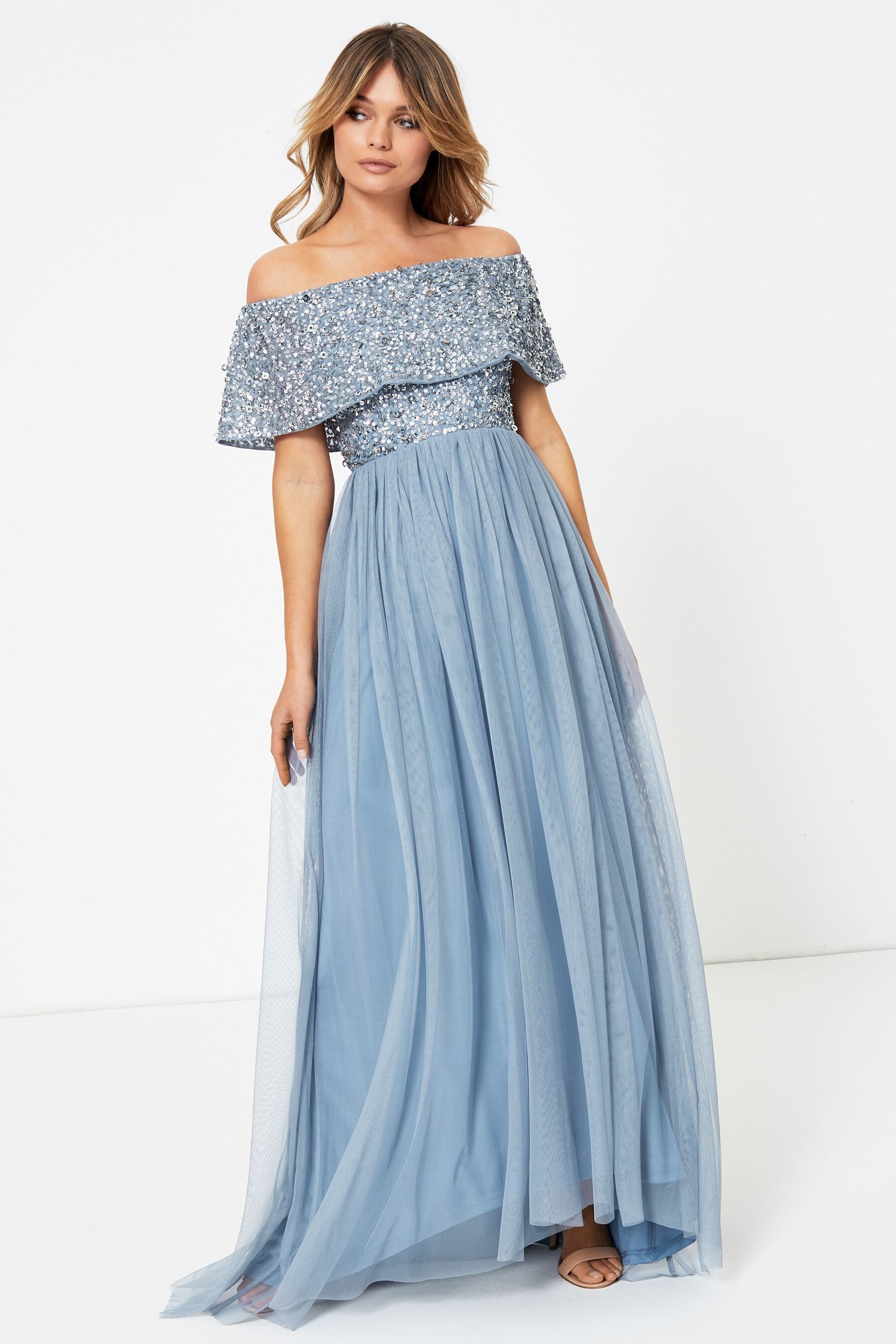 Maya embellished bardot maxi dress cheap