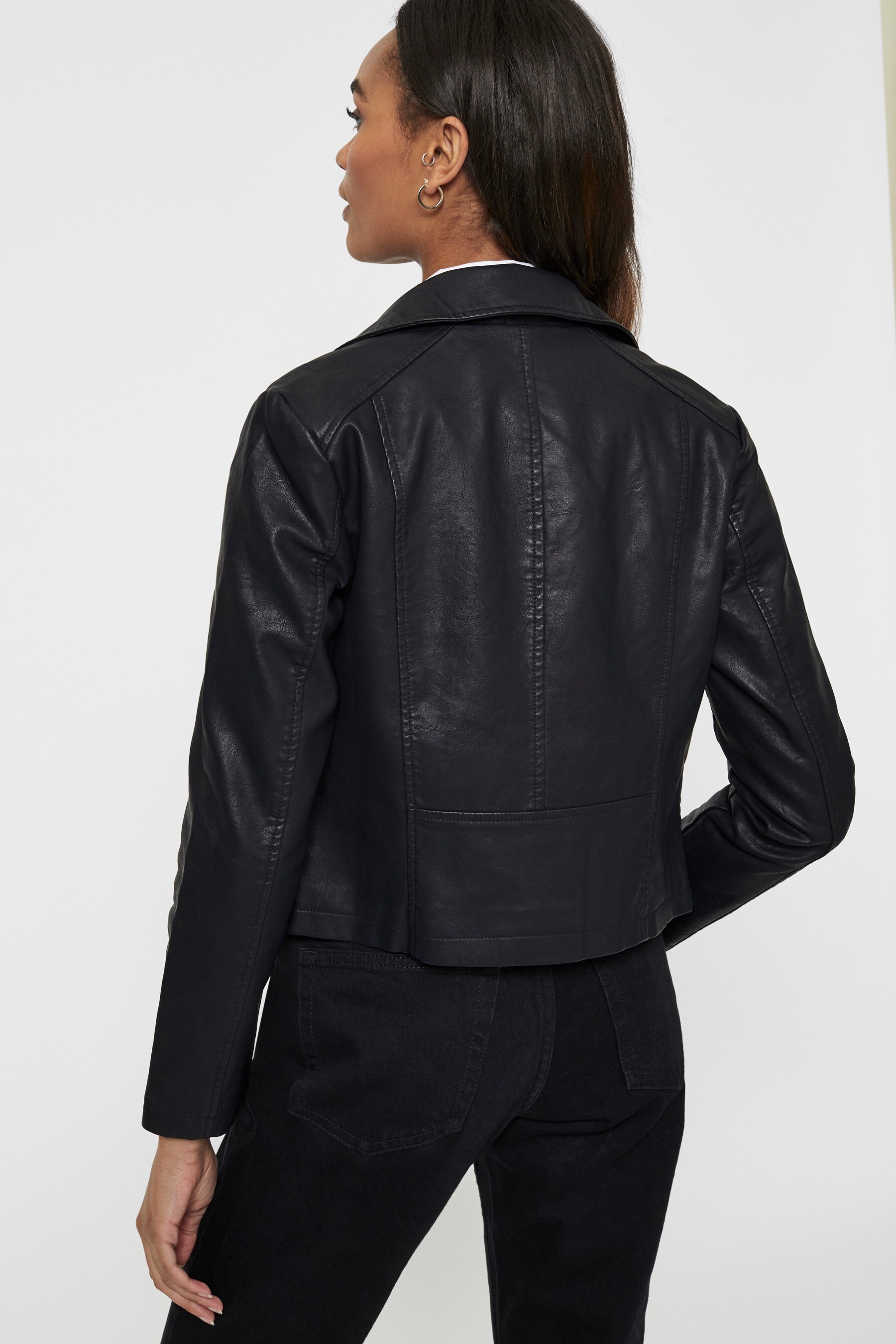 Buy JDY Black Faux Leather Jacket from Next Luxembourg