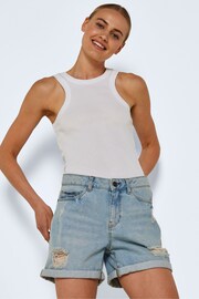 NOISY MAY Light Blue High Waist Mom Shorts - Image 1 of 5