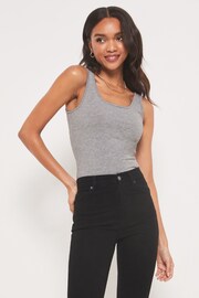 Lipsy Grey Marl Long Line Vest Top - Image 1 of 4