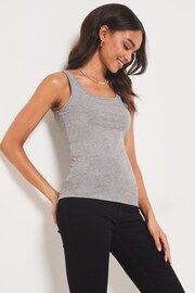 Lipsy Grey Marl Long Line Vest Top - Image 3 of 4