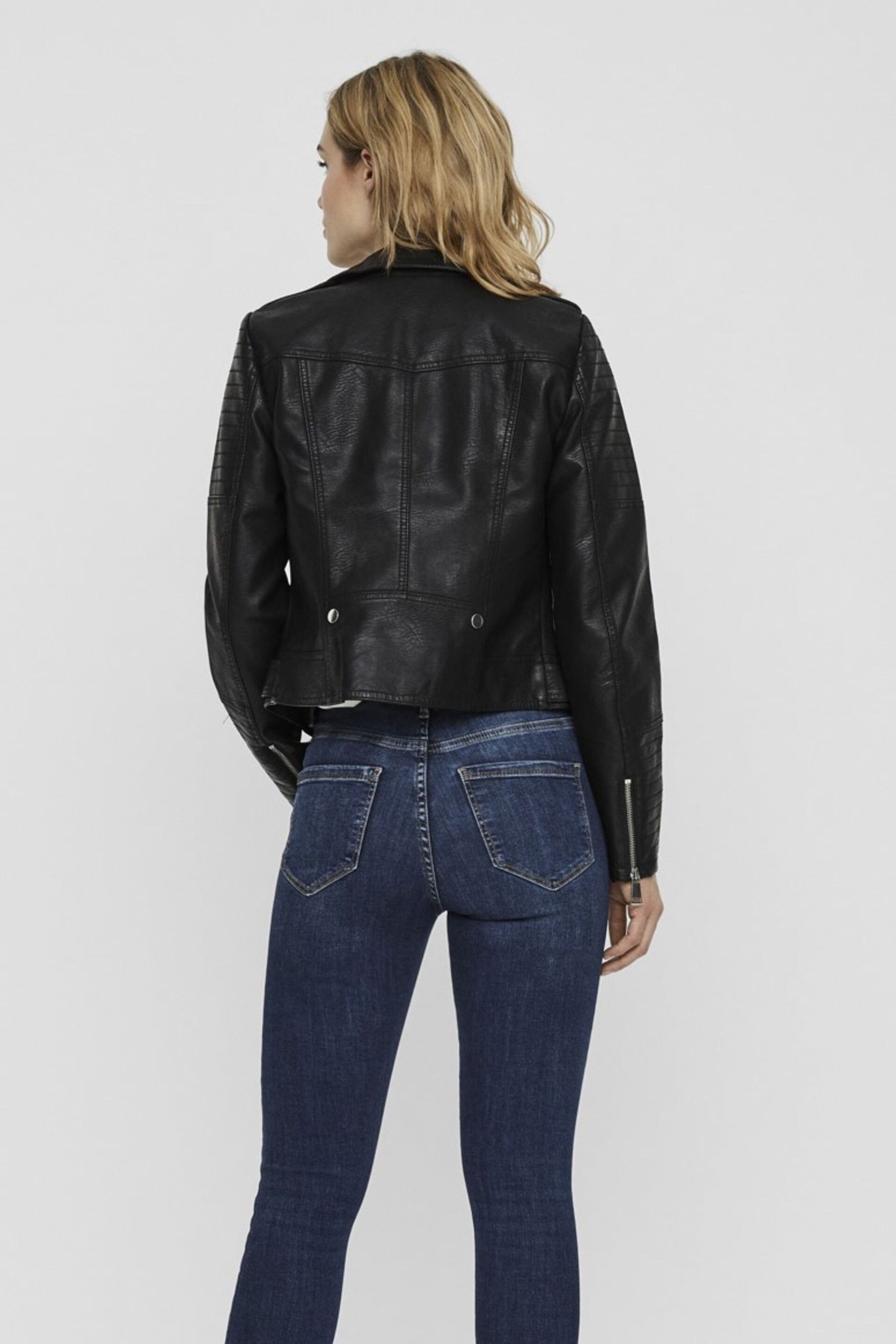 Vero Moda Black Faux Leather Jacket - Image 2 of 5