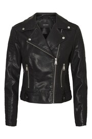 Vero Moda Black Faux Leather Jacket - Image 5 of 5