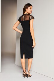 Lipsy Black Lace Top Bodycon Dress - Image 2 of 4