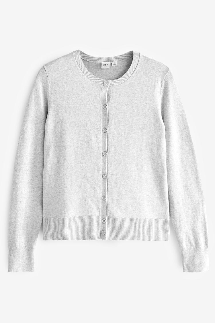 Gap Grey Long Sleeve Crew Neck Cardigan - Image 4 of 4