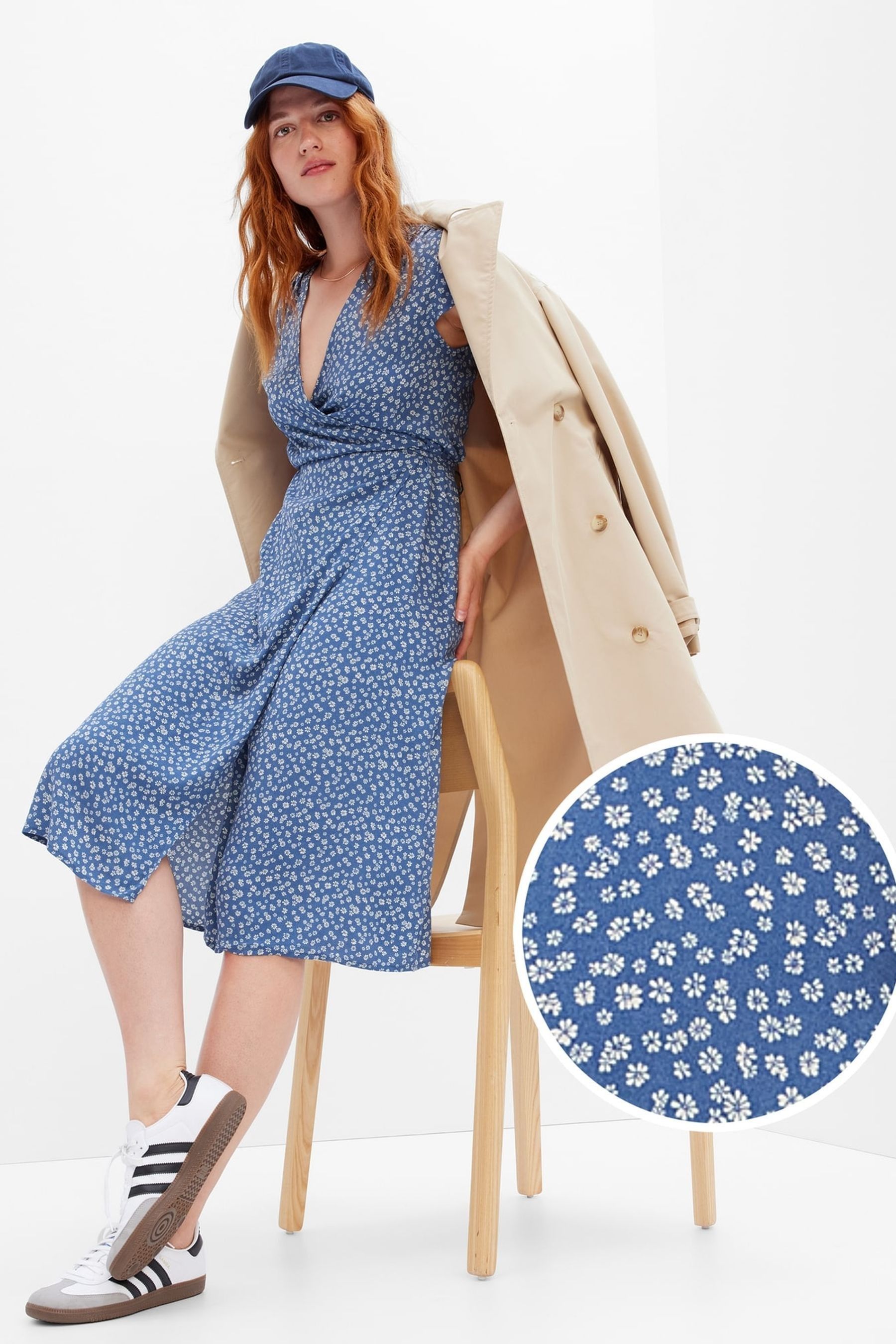 Gap midi wrap dress shop