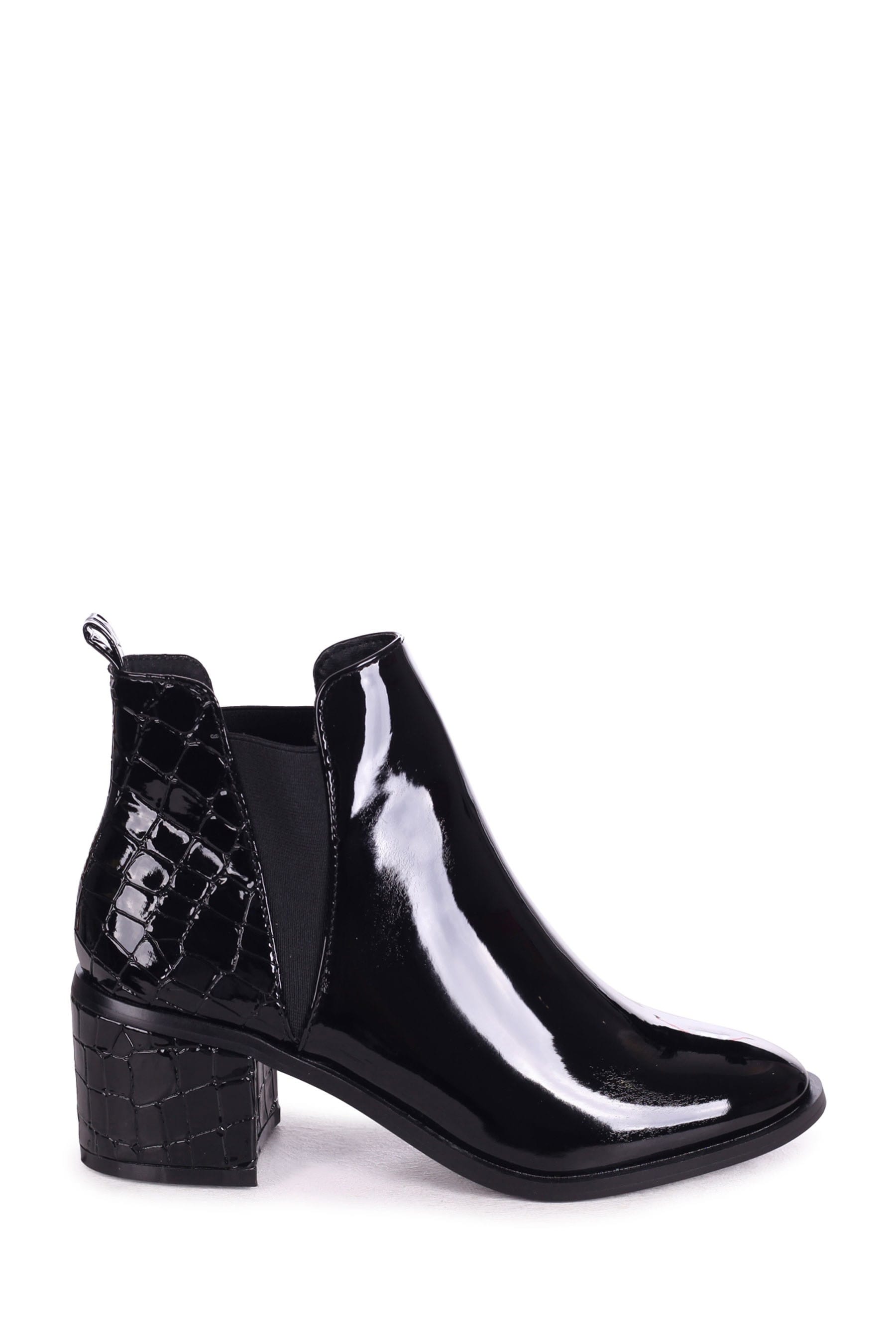 Black patent croc boots discount