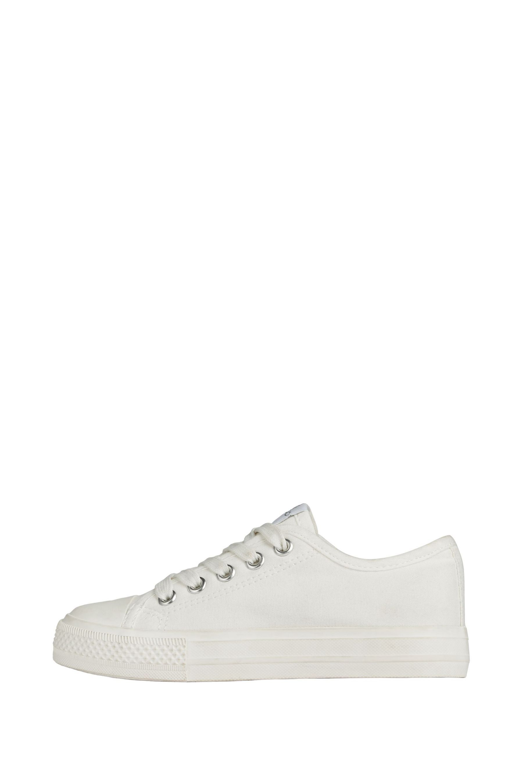 Buy Lipsy White Regular Fit Low Top Lace Up Canvas Trainer from the Next UK online shop