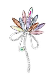 Jon Richard Silver Plated Pink Crystal Navette Decorative Brooch - Image 1 of 2