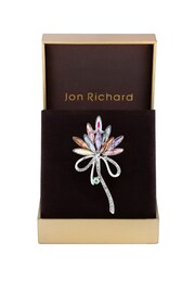 Jon Richard Silver Plated Pink Crystal Navette Decorative Brooch - Image 2 of 2