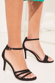 Lipsy Black Regular Fit Skinny Mid Heel Sandal - Image 4 of 4