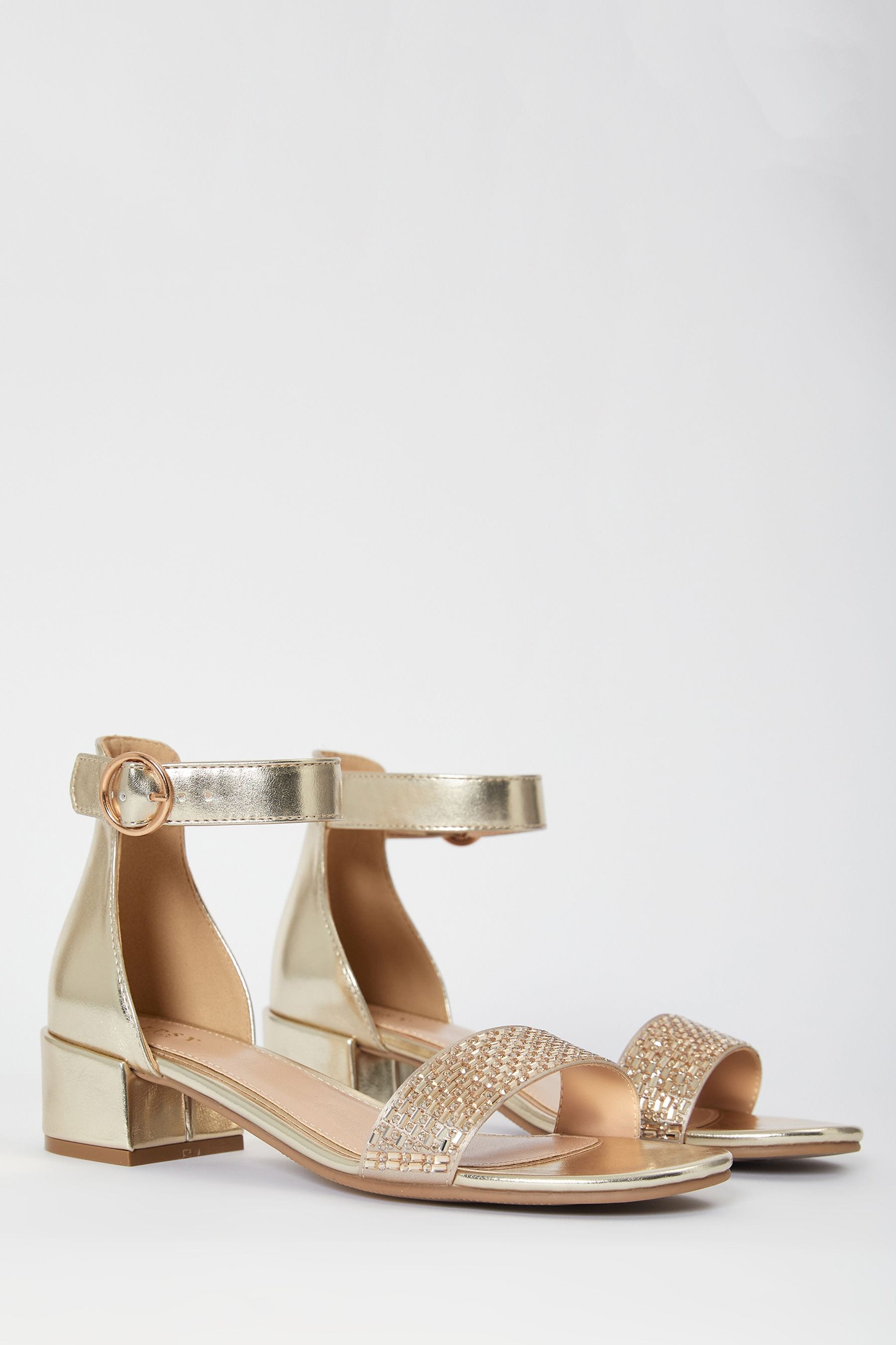 Buy Lipsy Gold Low Block Heel Occasion Sandals Older from Next Luxembourg