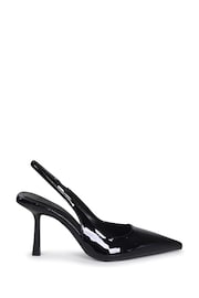 Linzi Black Patent Fling Sling Back Court Style Heel Sandals - Image 2 of 4