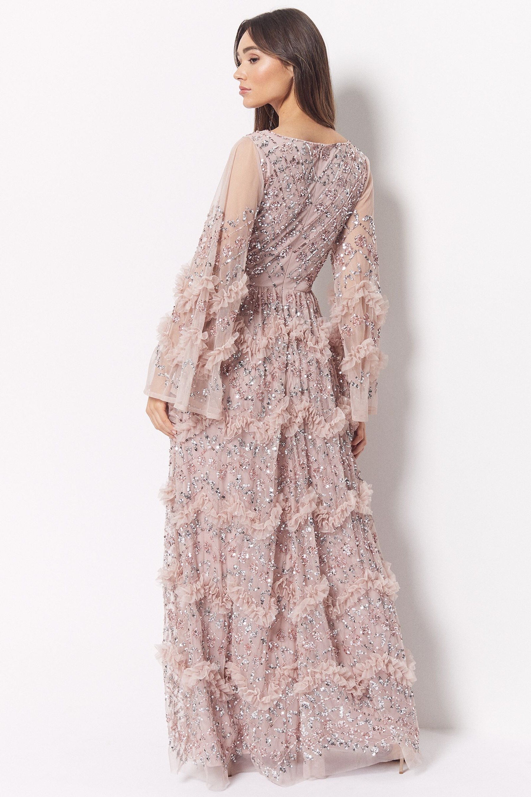 Light pink maxi dress long sleeve online