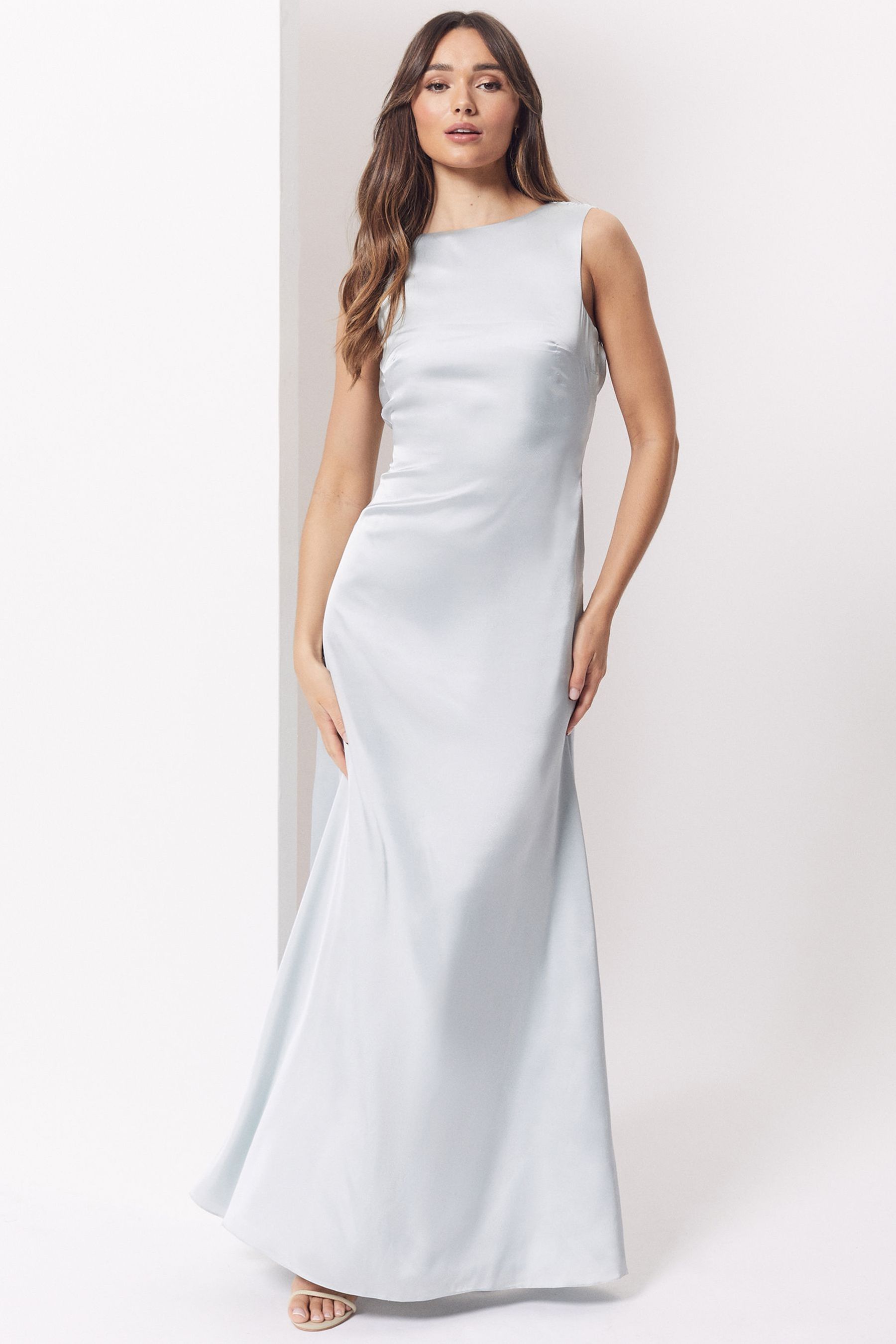 Buy Maya Silver Satin Cowl Back Maxi Dress from Next Ireland