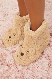 Lipsy Cream Bear Bootie Slippers - Image 1 of 3