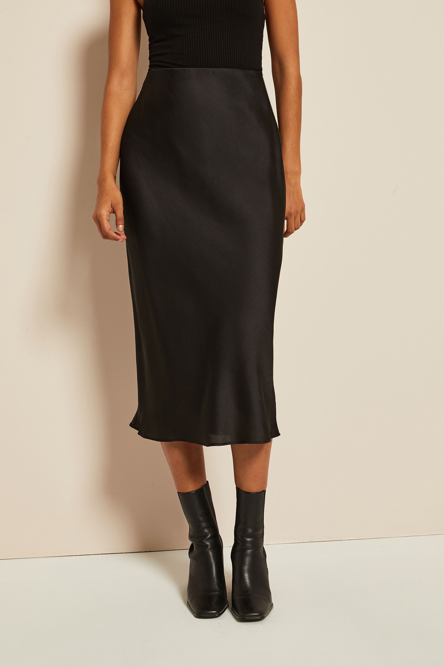 Black midi skirt next outlet