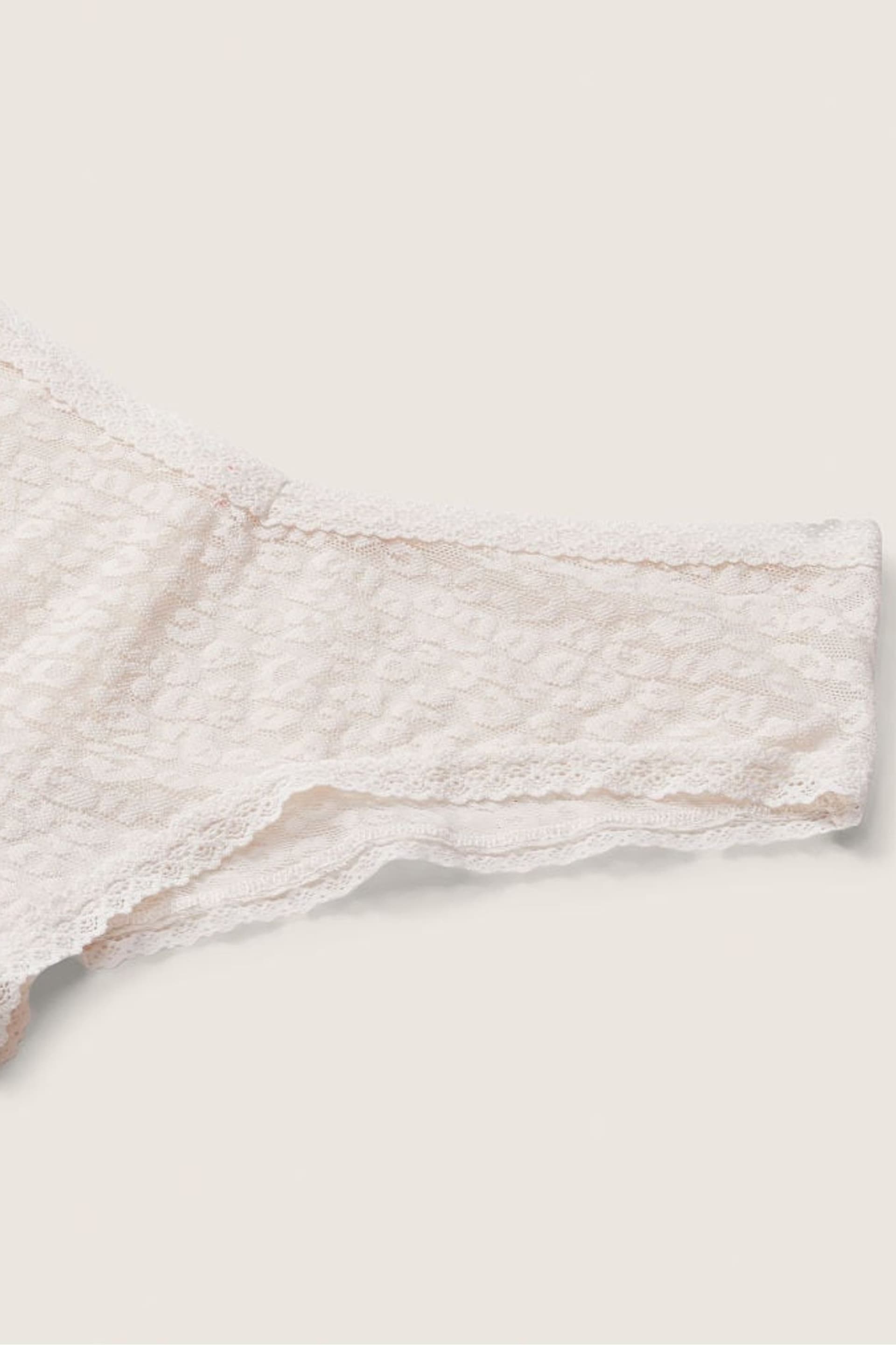 Victoria's Secret PINK Coconut White Lace Logo Cheeky Knickers - Image 2 of 2