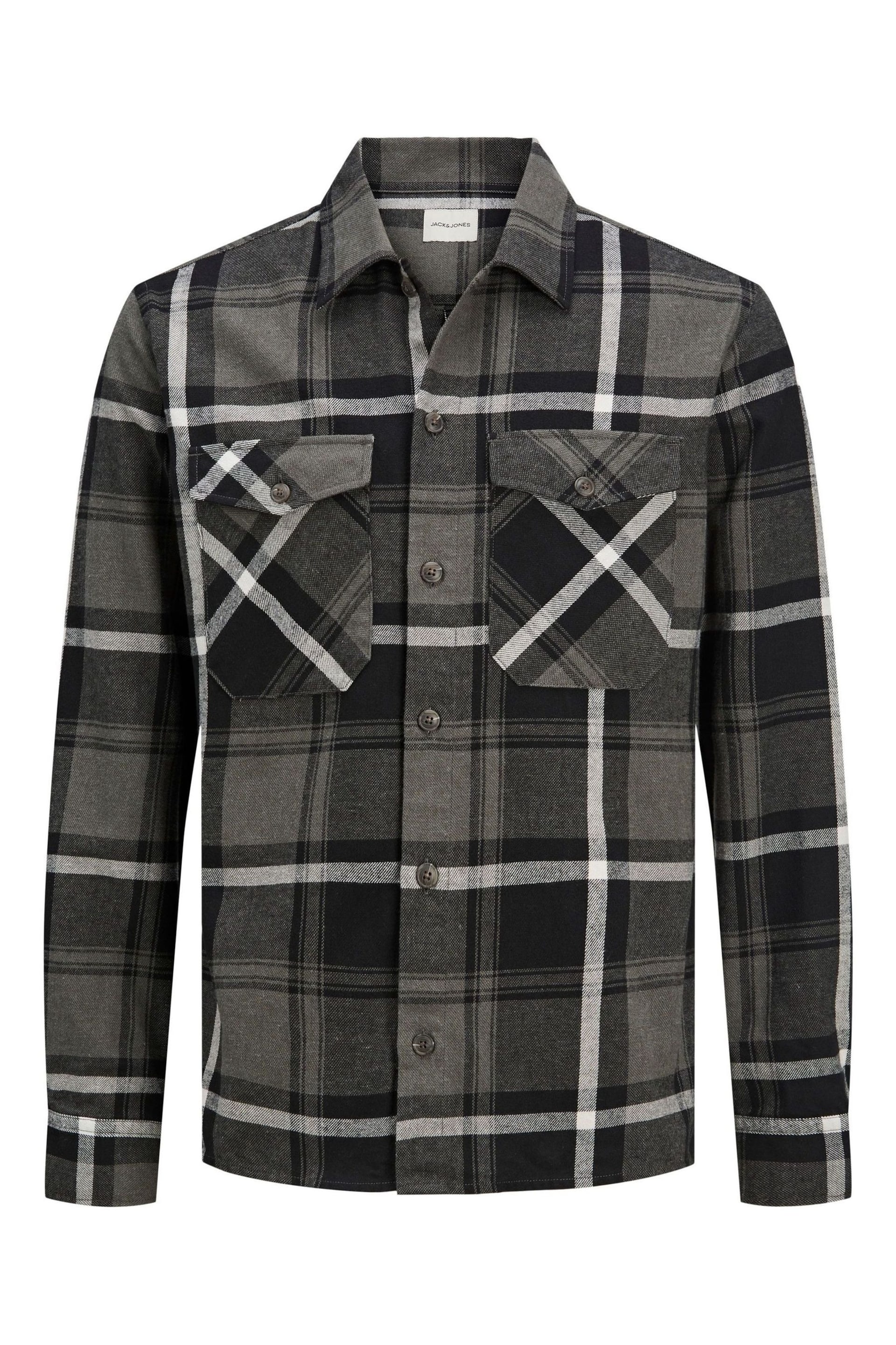 JACK & JONES Grey Check Over Shirt - Image 5 of 5