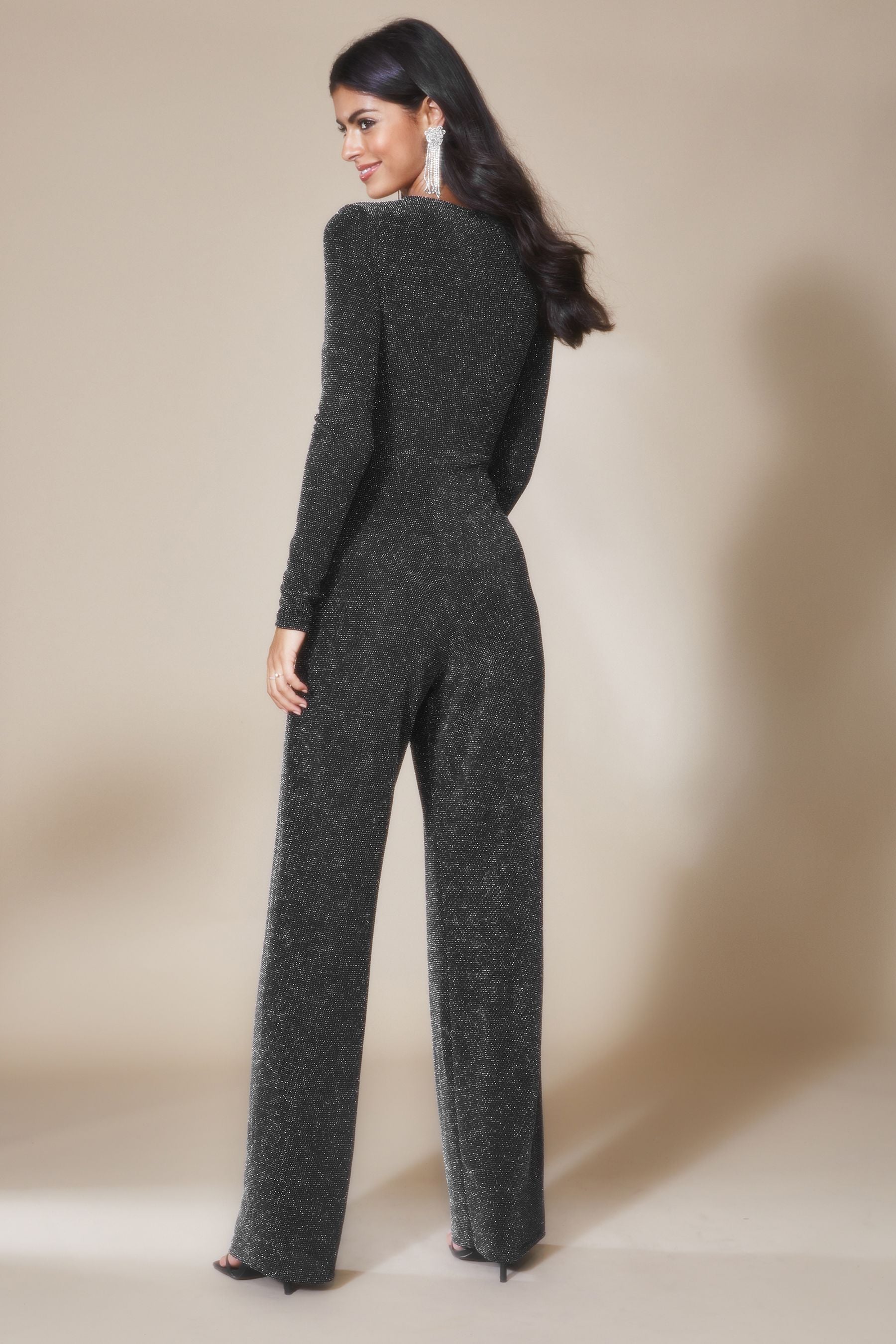 Glitter long sleeve jumpsuit 2025