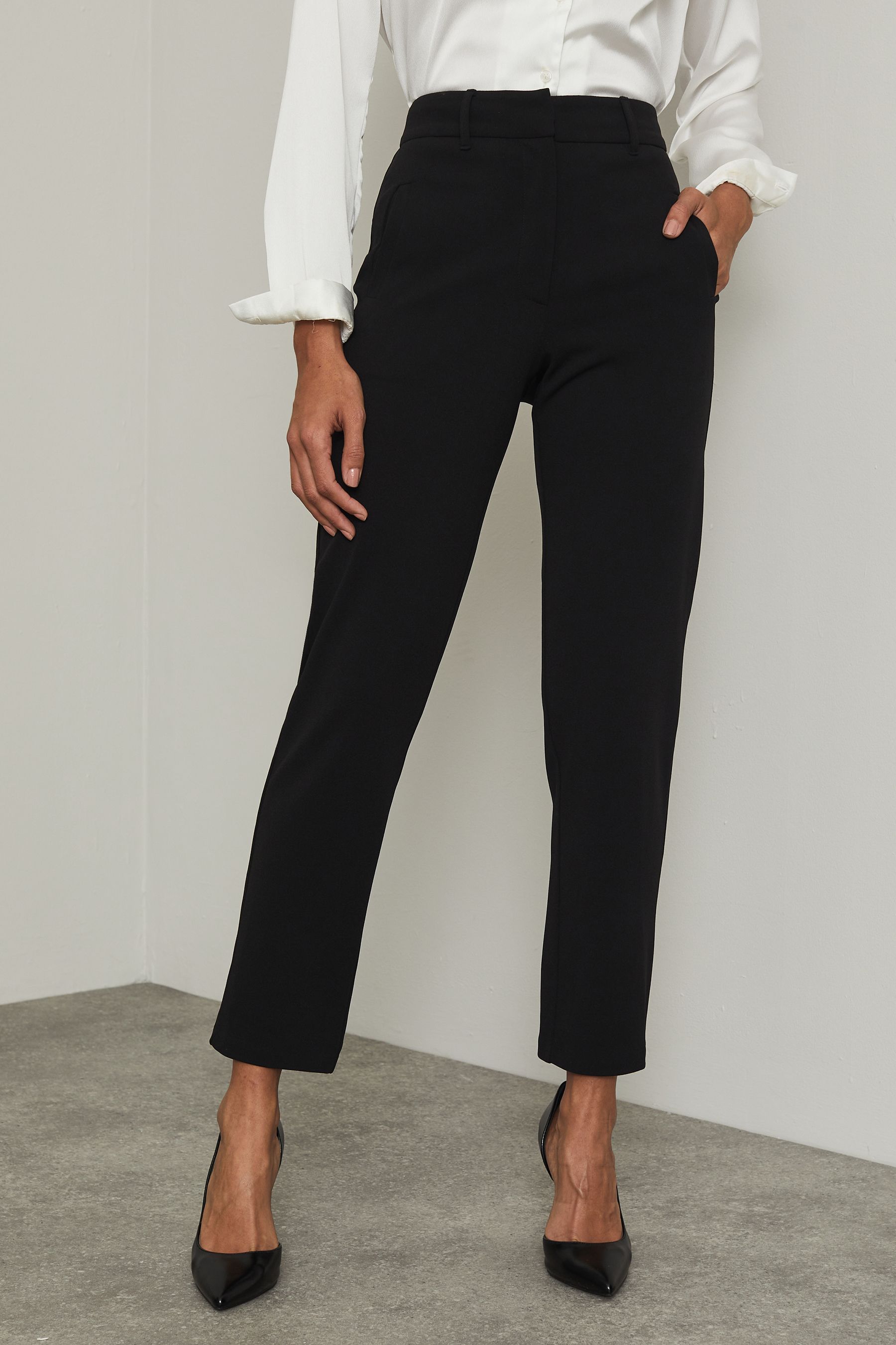Buy Lipsy Black Tailored Tapered Smart Trousers from the Next UK online shop