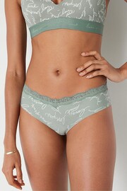 Victoria's Secret PINK Iceberg Green Script No Show Cheeky Knickers - Image 1 of 2
