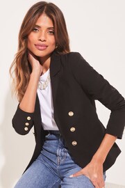 Lipsy Black Military Tailored Button Blazer - Image 4 of 4