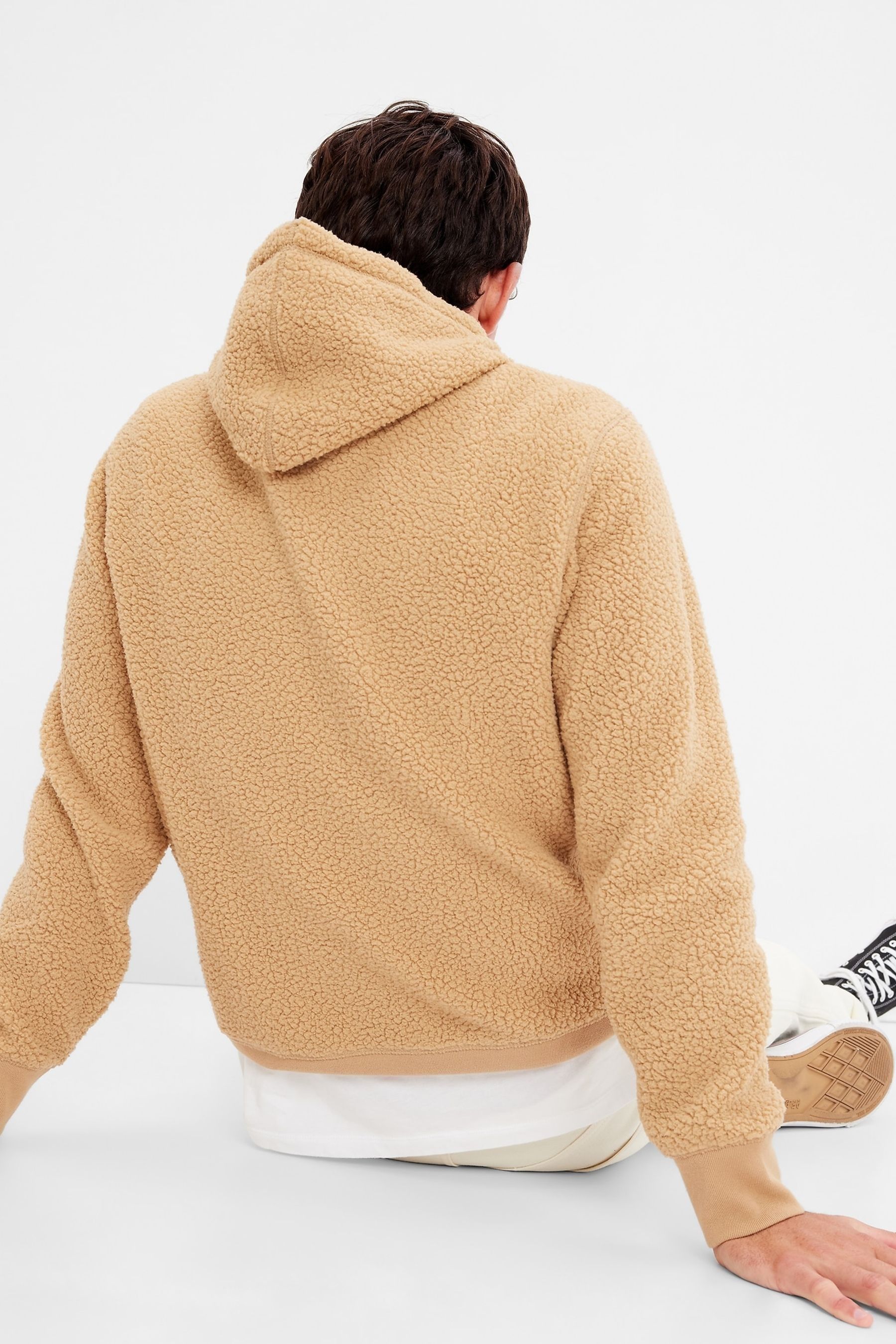 Buy Gap Brown Logo Sherpa Hoodie from Next Luxembourg
