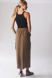 Religion Brown Utility Inspired Maxi Skirt With Patch Pockets - Image 4 of 5