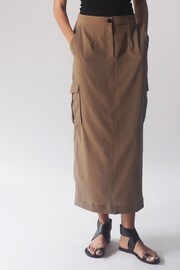 Religion Brown Utility Inspired Maxi Skirt With Patch Pockets - Image 5 of 5