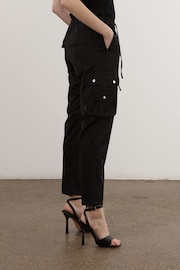 Religion Black Utility Inspired Trouser With Multiple Pockets In Soft Crepe - Image 3 of 5