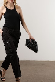 Religion Black Utility Inspired Trouser With Multiple Pockets In Soft Crepe - Image 5 of 5