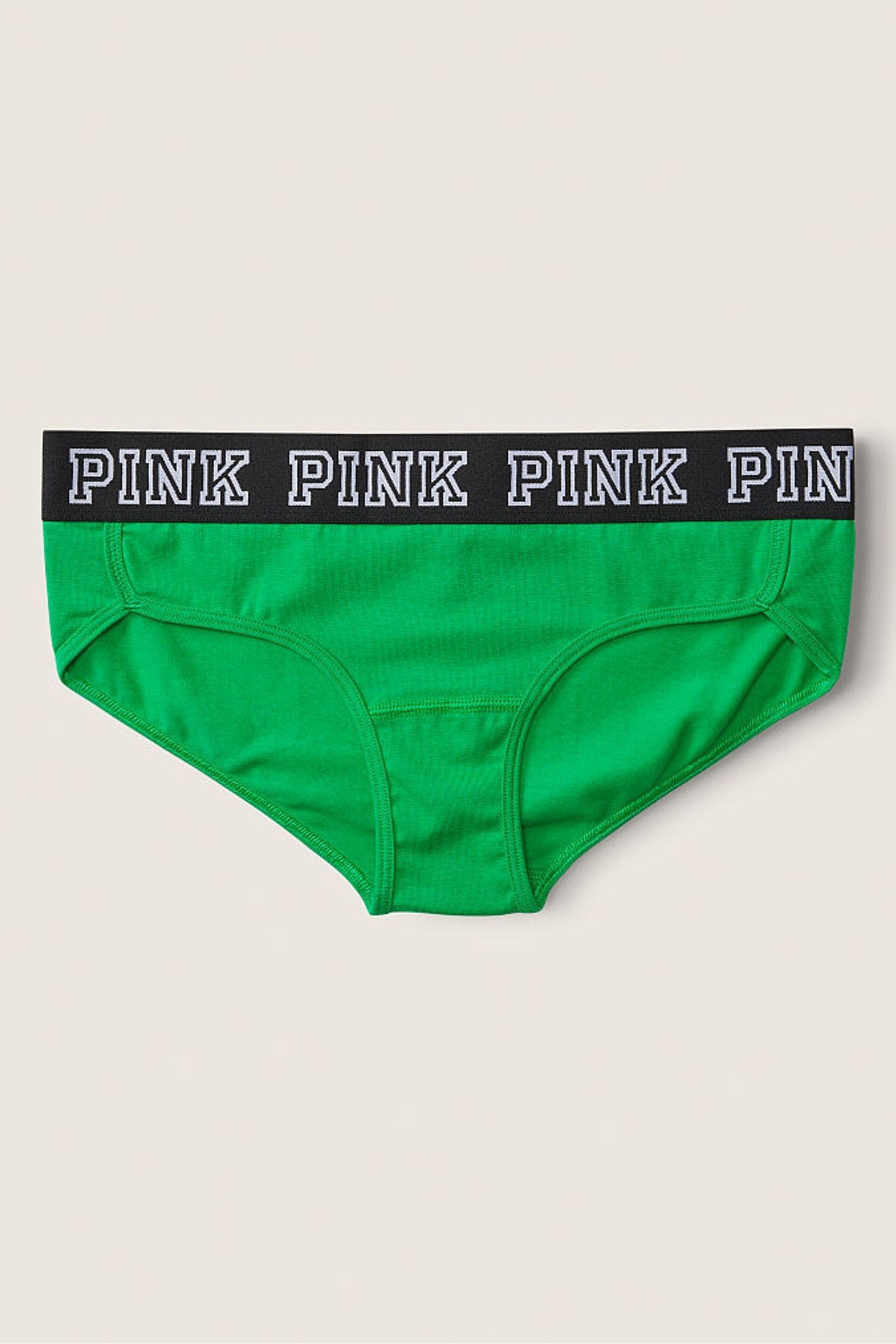 Victoria's Secret PINK Happy Camper Green Hipster Cotton Logo Knickers - Image 1 of 1