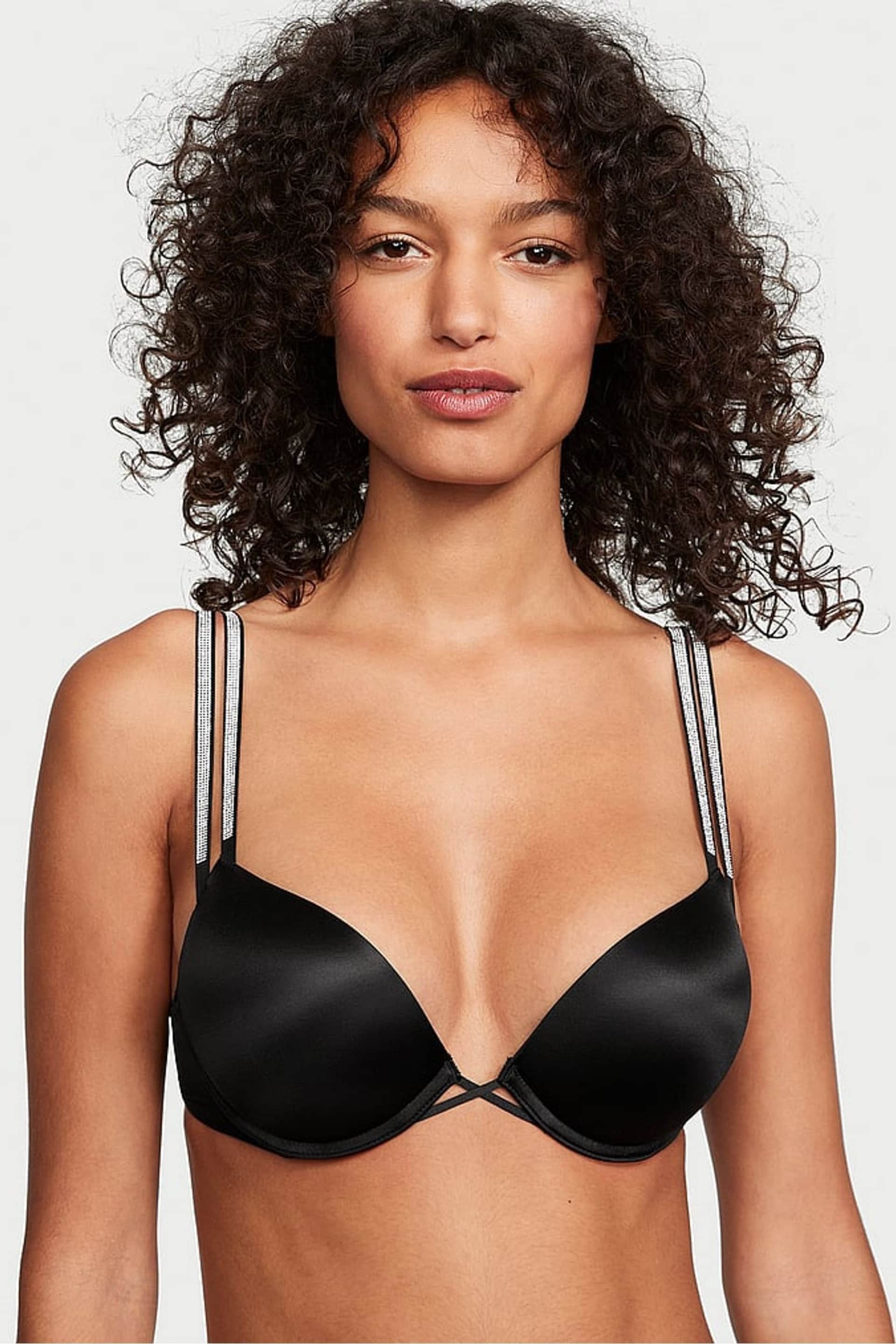 Victoria's Secret Black Add 2 Cups Push Up Double Shine Strap Add 2 Cups Push Up Bombshell Bra - Image 1 of 4