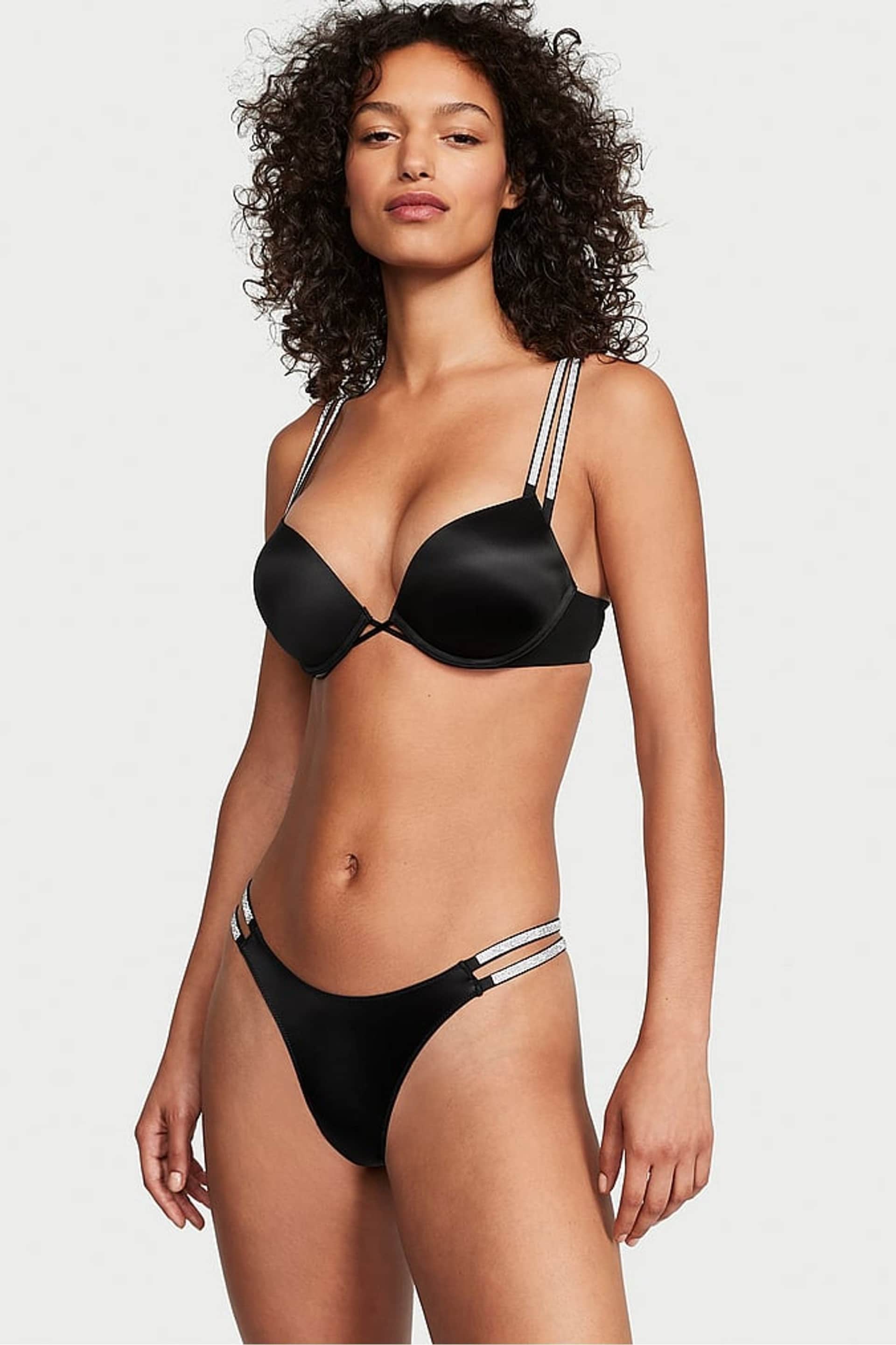 Victoria's Secret Black Add 2 Cups Push Up Double Shine Strap Add 2 Cups Push Up Bombshell Bra - Image 3 of 4
