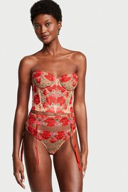 Victoria's Secret Tomato Red Embroidered Illuminating Blooms Garter - Image 1 of 2